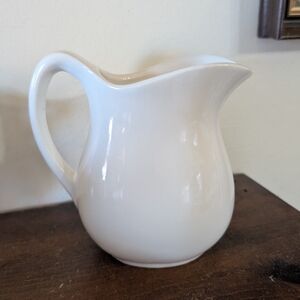 Vintage White Ironstone Farmhouse Pitcher Cottagecore Antique Collection Farm